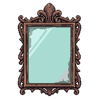 mirror ornate  broken ruined
