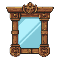 mirror ornate  medieval wooden