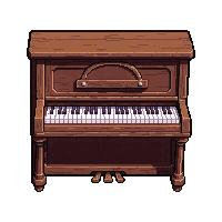 piano grand  medieval wooden