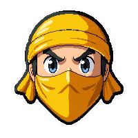 ninja headband  golden yellow