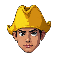 pirate tricorn hat  golden yellow