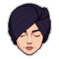 turban wrapped  midnight black