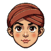 turban wrapped  rusty brown