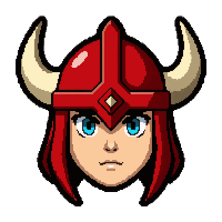 viking horned helm  bright red