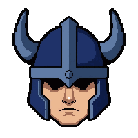 viking horned helm  deep blue