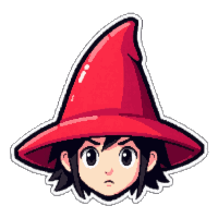 witch pointed hat  bright red