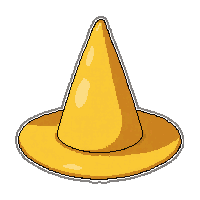 witch pointed hat  golden yellow