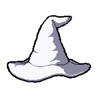 witch pointed hat  pure white