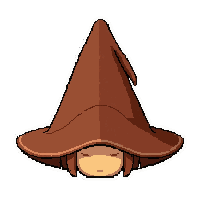 wizard pointed hat  rusty brown