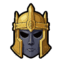 golden king crown helm  battle worn dented