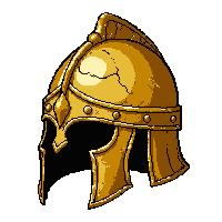 golden king crown helm  cracked damaged