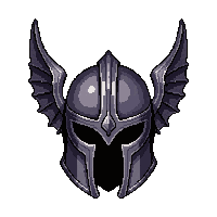 silver winged helm  cursed dark aura