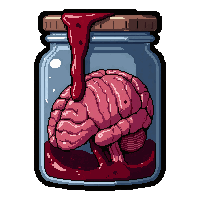 brain in jar  blood stained