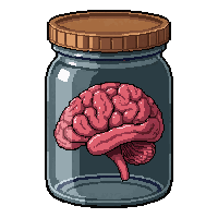 brain in jar  bubbling fizzing