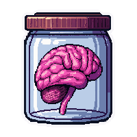brain in jar  crystal clear pure