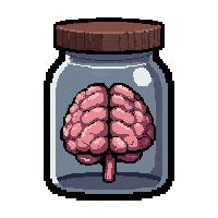 brain in jar  half empty used