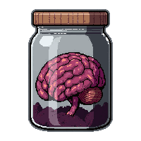 brain in jar  moldy decayed