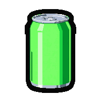 energy drink can  glowing sickly green