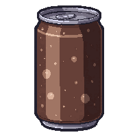 energy drink can  murky brown bubbling