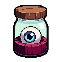 eyeball in jar  bubbling fizzing