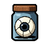 eyeball in jar  cracked container