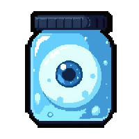 eyeball in jar  frozen cold