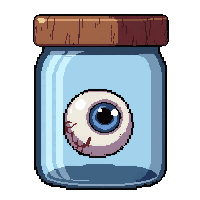 eyeball in jar  half empty used