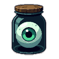 eyeball in jar  radioactive glow
