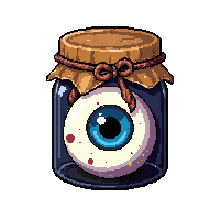 eyeball in jar  wrapped in cloth