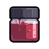 healing salve jar  blood stained