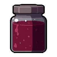 healing salve jar  dark red liquid