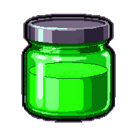 healing salve jar  glowing sickly green