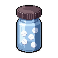 mysterious pill bottle  crystal clear pure