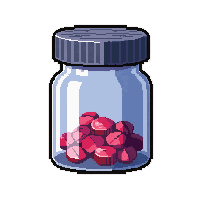 mysterious pill bottle  freshly prepared