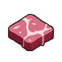 raw meat chunk  frozen cold