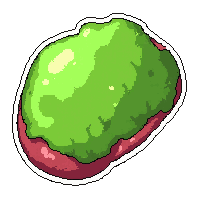 raw meat chunk  glowing sickly green