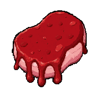 raw meat chunk  leaking dripping