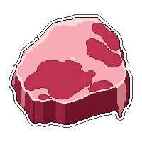 raw meat chunk  moldy decayed