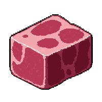 raw meat chunk  sealed and clean