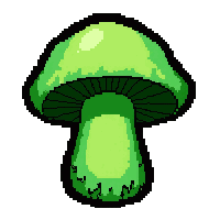 strange mushroom  glowing sickly green
