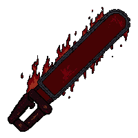 bloodstained chainsaw  smoking hot ember