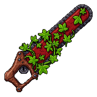 bloodstained chainsaw  vine entangled