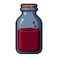 holy water vial  blood splattered