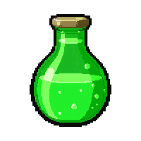 holy water vial  glowing eerie green