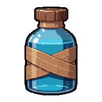 holy water vial  wrapped in bandages