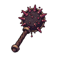 mace spiked flail  covered in cobwebs