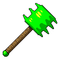 mace spiked flail  glowing eerie green