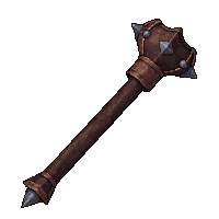 mace spiked flail  leather wrapped hilt