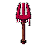 pitchfork iron  blood splattered