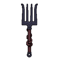 pitchfork iron  chained and locked
